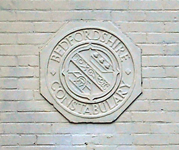 Bedfordshire Constabulary emblem on police house May 2008